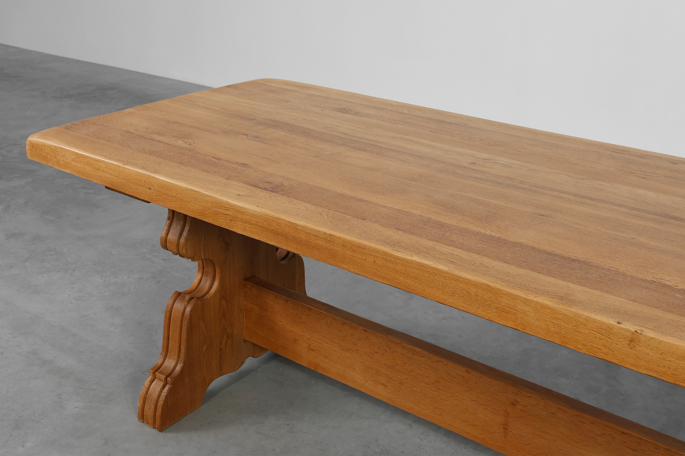 Mid‑20th‑Century Rustic Oak Dining Table, France 1960sthumbnail